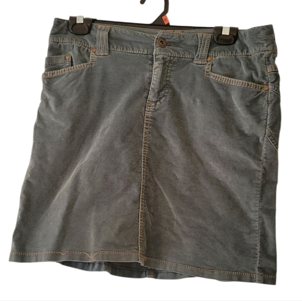 American Eagle Dark Gray Corduroy A Line Mini Skirt Size 4